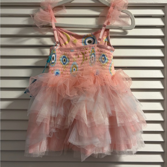 POSH PEANUT | Fiona Ruffled Tulle Smocked Dress  | PINK | size 2T - Picture 3 of 6